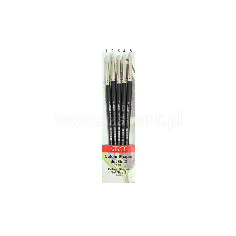 Zestaw 5 gumowych pędzli colour shaper set size 2 AMI - sklep plastycz