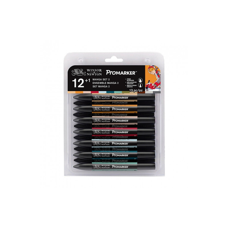 Winsor&Newton promarker manga set 2 zestaw 13 kolorów - sklep plastycz
