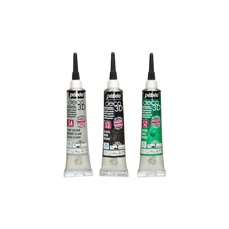 Pebeo deco 3D farba konturowa brokatowa 20ml - sklep plastyczny - szal