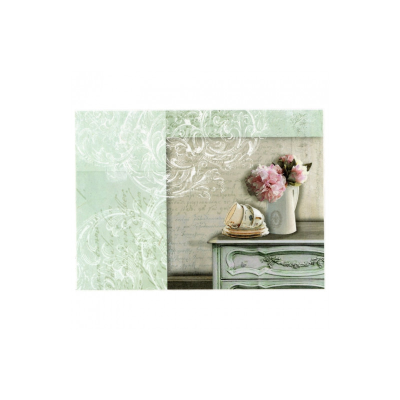 Rice paper for decoupage cups flowers table A4 ITD R765