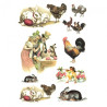 Decoupage Rice Paper A4 ITD R306 chickens rabbits bunnies