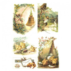 Papier ryżowy do decoupage A4 ITD R307 wielkanoc - sklep plastyczny -