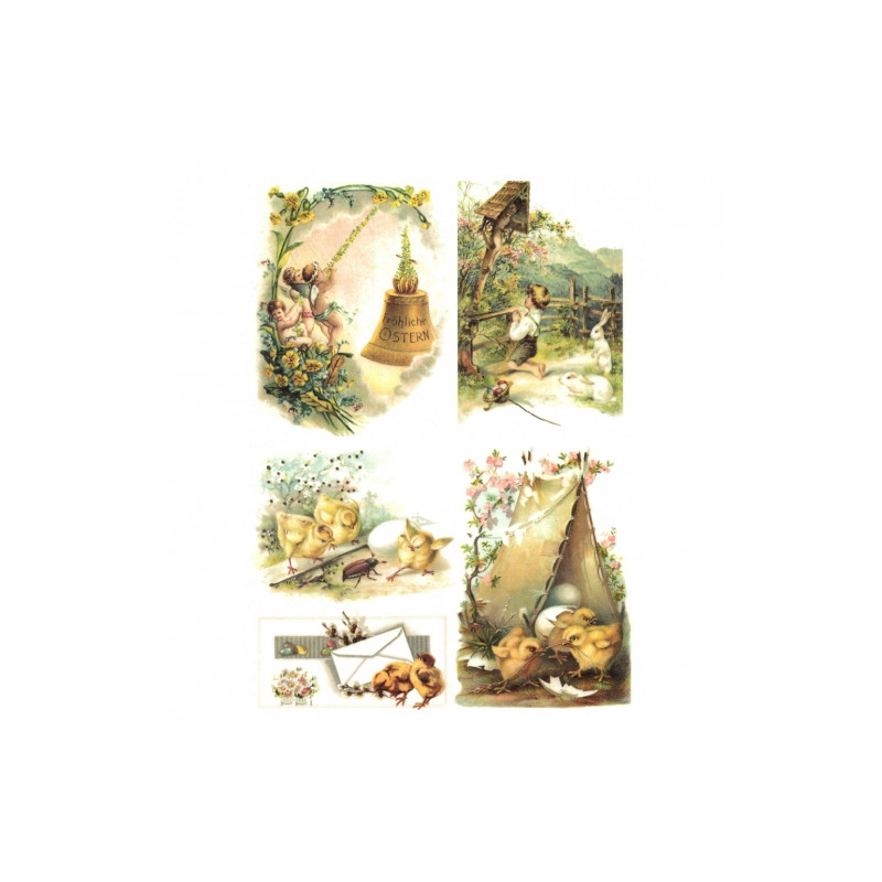 Papier ryżowy do decoupage A4 ITD R307 wielkanoc - sklep plastyczny -