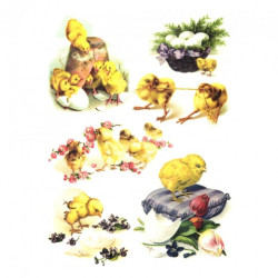 Papier ryżowy do decoupage A4 ITD R475 wielkanoc kurczaki - sklep plas