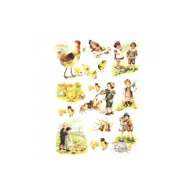 Papier ryżowy do decoupage A4 ITD R483 wielkanoc - sklep plastyczny -