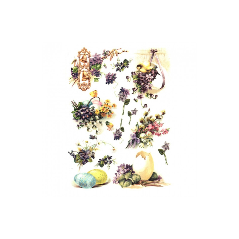 Papier ryżowy do decoupage A4 ITD R484 wielkanocne dekoracje - sklep p