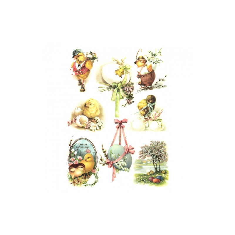 Rice decoupage paper A4 ITD R485 easter eggs