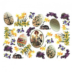 Decoupage Rice Paper A4 ITD R072 easter elements