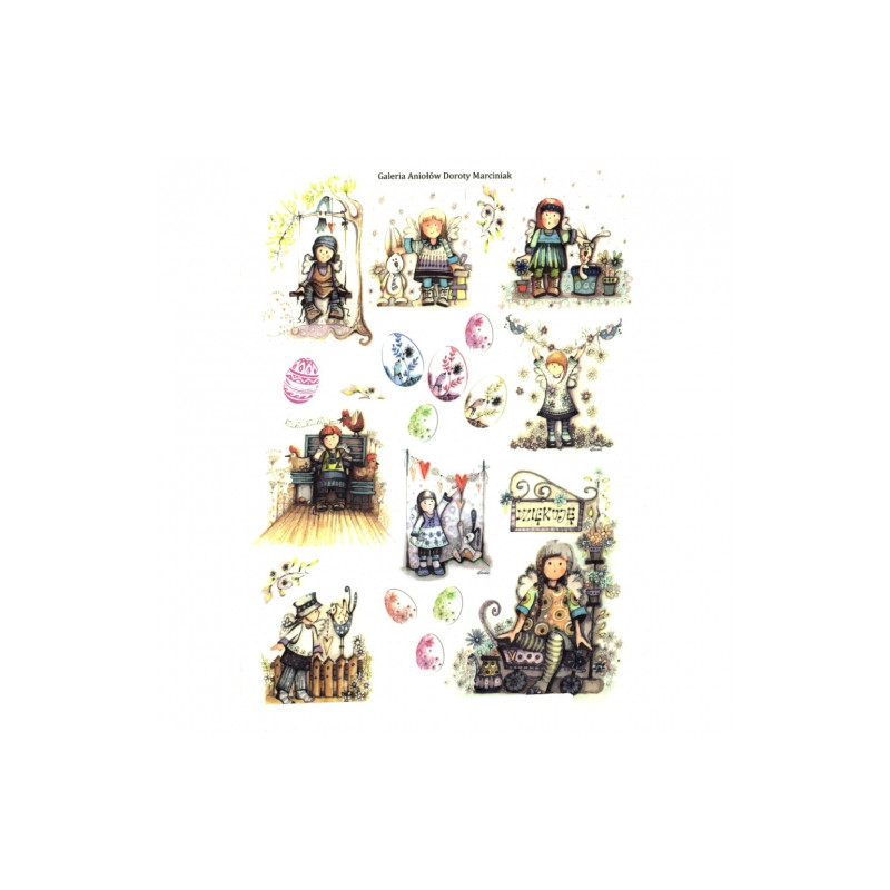 Decoupage Rice Paper A4 ITD R076 children's easter