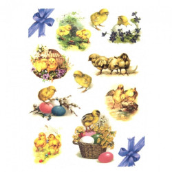 Papier ryżowy do decoupage A4 ITD R290 wielkanoc pisklaki - sklep plas