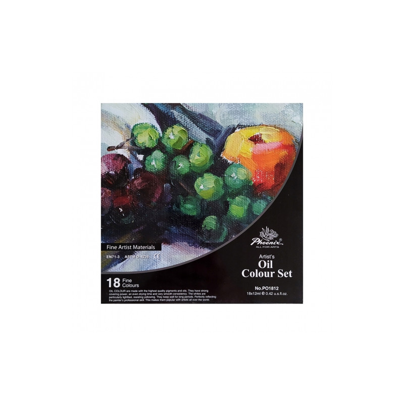 Phoenix oil paints set - 18 colors