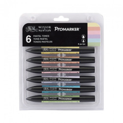 Winsor&Newton promarker pastel tones zestaw 6 kolorów - sklep plastycz