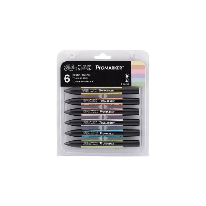 Winsor&Newton promarker pastel tones zestaw 6 kolorów - sklep plastycz