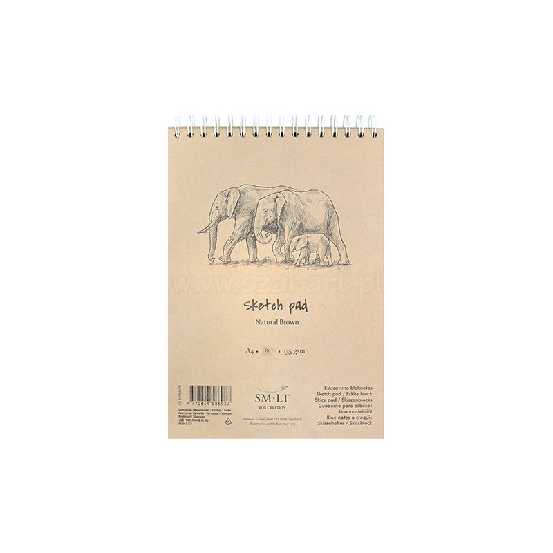 Szkicownik SM-LT sketch pad natural brown 135g 80ark spirala