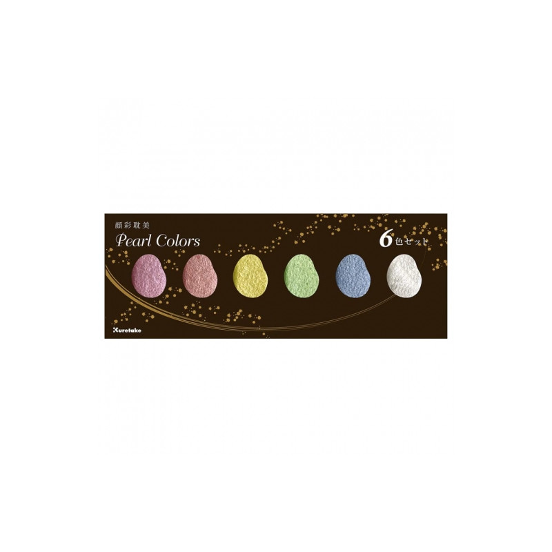 Kuretake gansai tambi pearl colors zestaw 6 perłowych akwareli - sklep