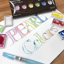 Kuretake gansai tambi pearl colors watercolor set of 6