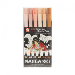 Sakura koi coloring brush pen manga zestaw 6 pisaków - sklep plastyczn
