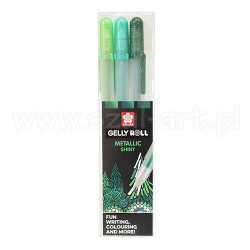 Set of 3 gel pens Gelly Roll Metallic Forest - szal art - sklep plasty