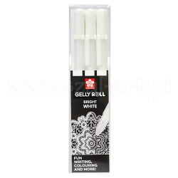 Sakura gelly roll white zestaw 3 długopisów żelowych - sklep plastyczn