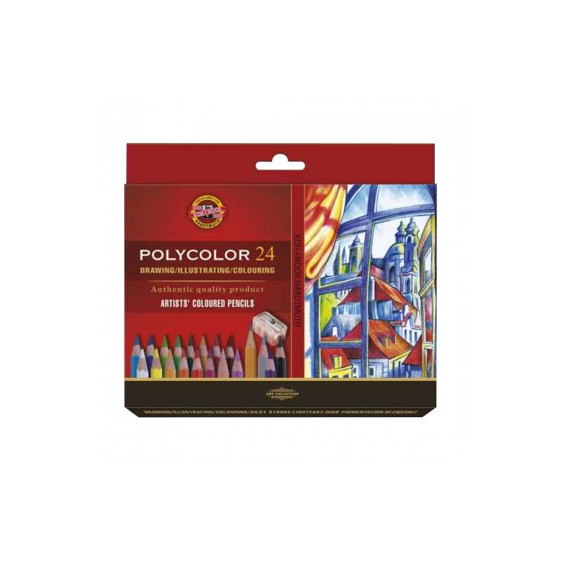 Koh-i-noor polycolor zestaw 24 artystycznych kredek karton opak - skle