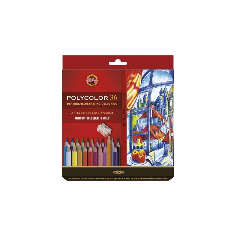 Koh-i-noor polycolor set of 36 artistic cardboard box pencils