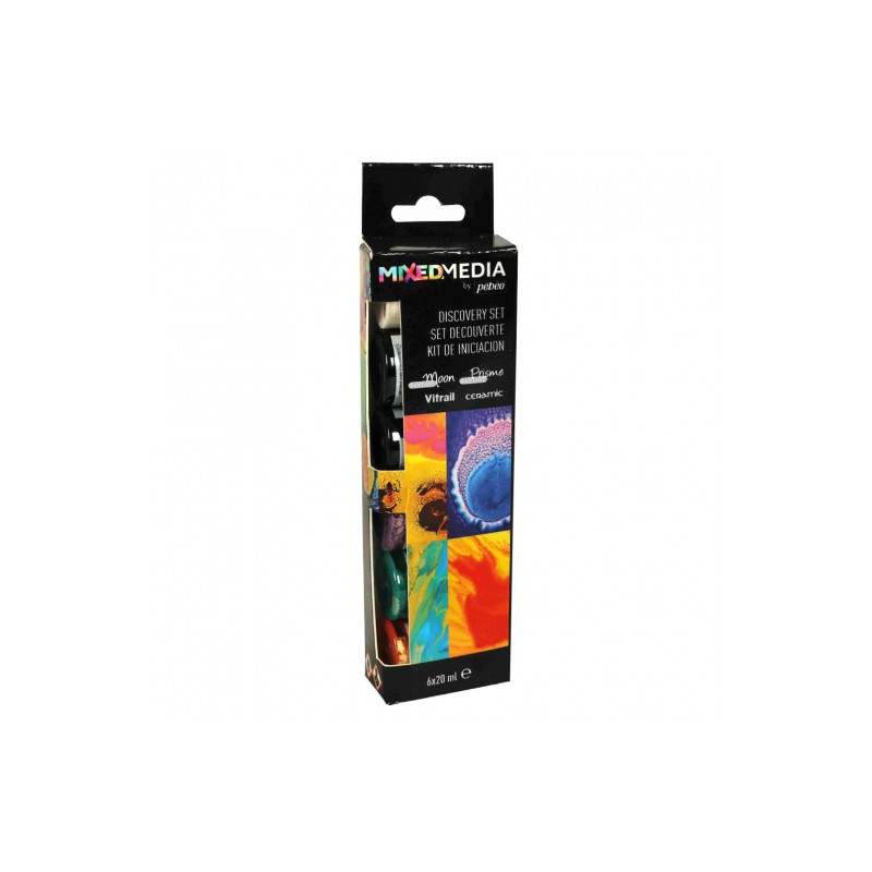 Pebeo mixed media discovery set farby dekoracyjne 6x20ml - sklep plast