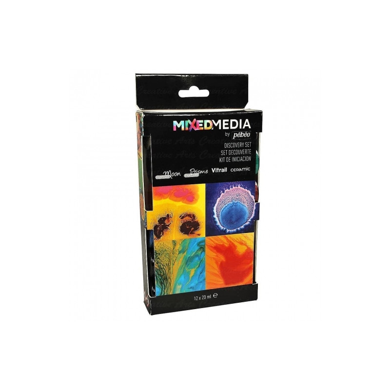 Pebeo mixed media discovery set farby dekoracyjne 12x20ml - sklep plas