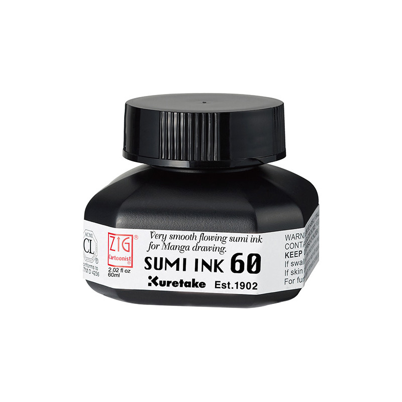Kuretake sumi ink wolnoschnący tusz 60ml - sklep plastyczny - szał dla