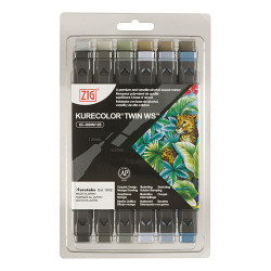 Kuretake zestaw 12 pisaków kurecolor twin ws gray - sklep plastyczny -