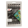 Kuretake zestaw 12 markerów kurecolor twin ws warm gray - sklep plasty