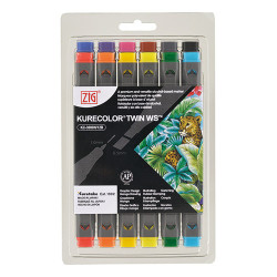 Kuretake zestaw 12 markerów kurecolor twin ws basic - sklep plastyczny
