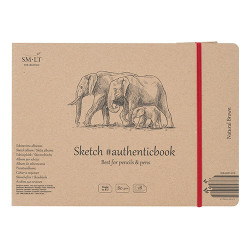 Blok SM-LT sketch pad natural brown szyty z gumką 17,5X24cm 80g - skle