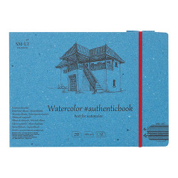 SM-LT Watercolor Pad block sewn with A5 rubber band 280g 12 sheets - s
