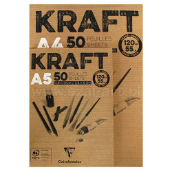 Blok Clairefontaine kraft 120g 50ark - sklep plastyczny - szał dla pla