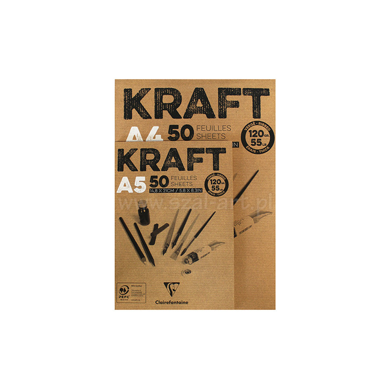 Block Clairefontaine Kraft 120g 50ark