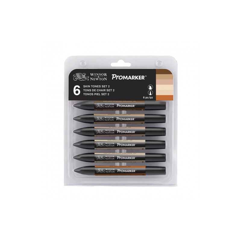 Winsor&Newton promarker skin tones 2 zestaw 6 kolorów 0290115 - sklep