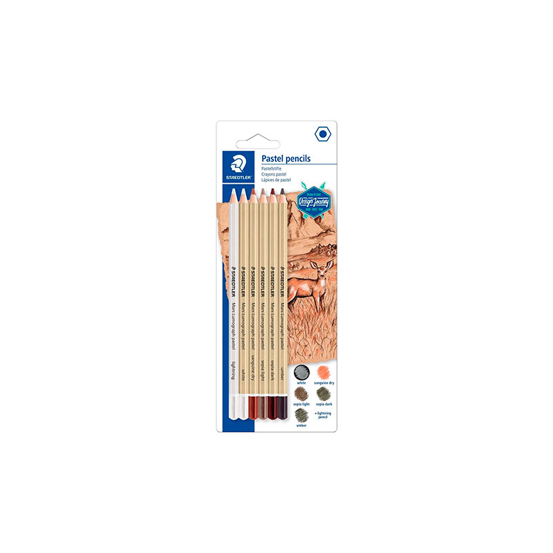 Staedtler zestaw 5 pasteli w kredce + rozświetlacz - sklep plastyczny
