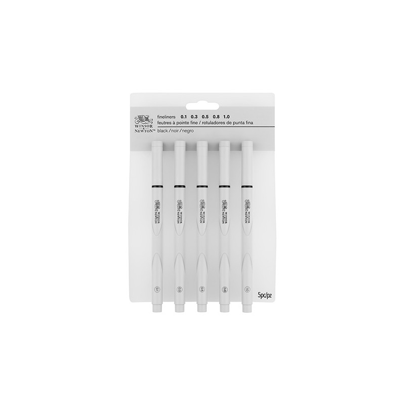 Winsor & Newton fineliner set of 5 black finials - szal art - sklep pl