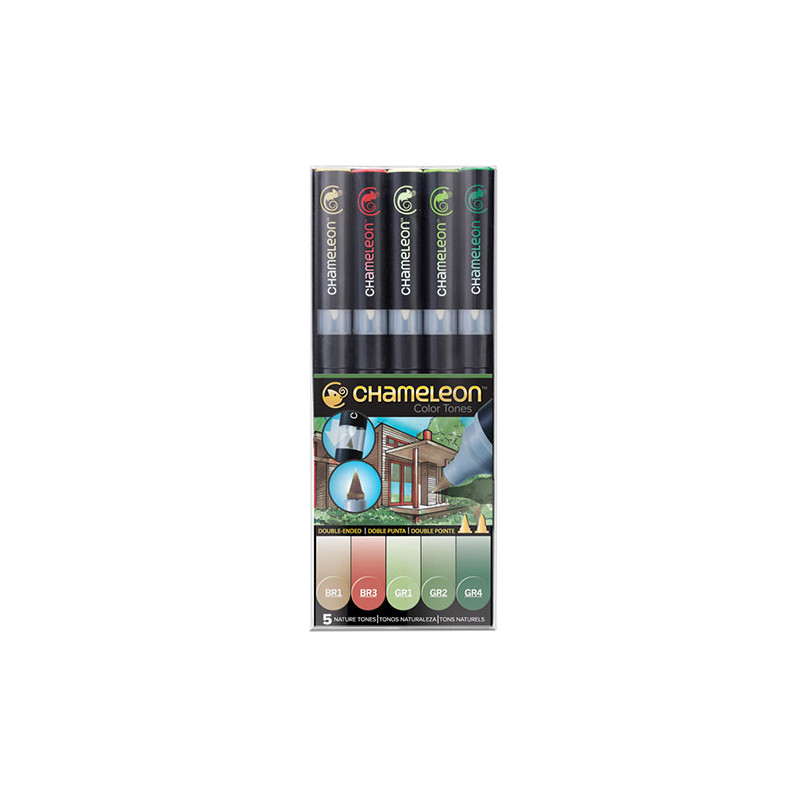 Chameleon nature tones set of 5 markers - szał art - sklep plastyczny
