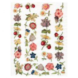 Papier do decoupage kwiatki poziomki A4 ITD 0001- sklep plastyczny sza