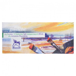 Renesans gouache zestaw 12 gwaszy 20ml - sklep plastyczny - szał dla p