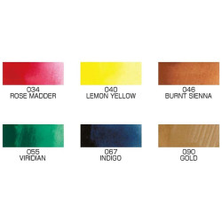 Kuretake gansai tambi irodori kobako green 6 watercolors set