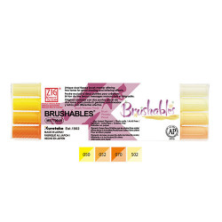 Kuretake brushables set of 4 double-sided markers - yellow - szal art