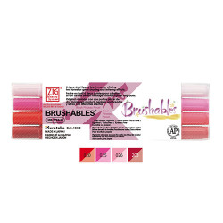 Kuretake brushables set of 4 double-sided markers - red - szal art - s