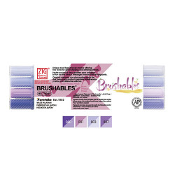 Kuretake brushables zestaw 4 dwustronnych pisaków - purple - sklep pla