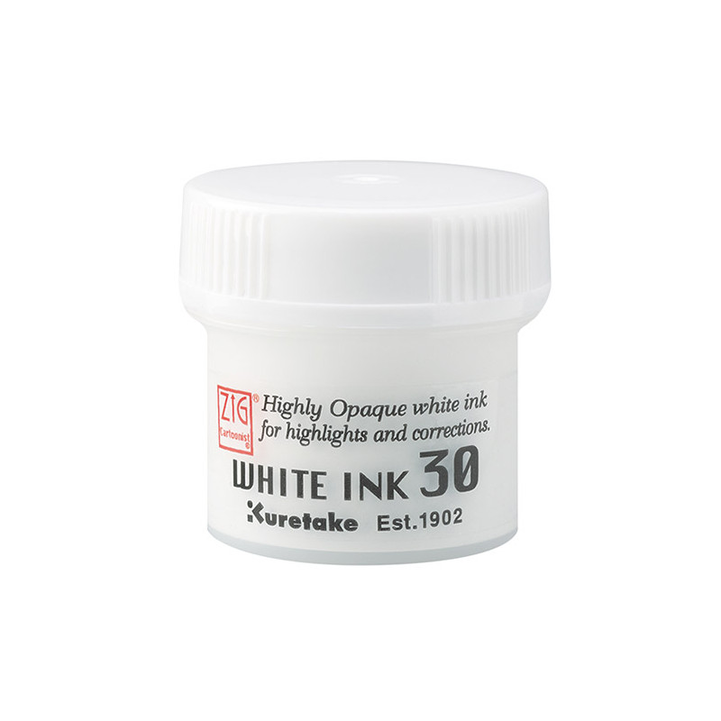Kuretake white ink kryjący biały tusz 30g - sklep plastyczny - szał dl