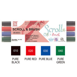 Kuretake zig scroll&brush zestaw 4 pisaków do kaligrafii - sklep plast