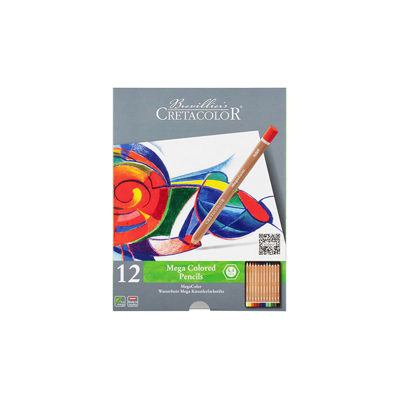 Cretacolor mega colored set of 12 crayons