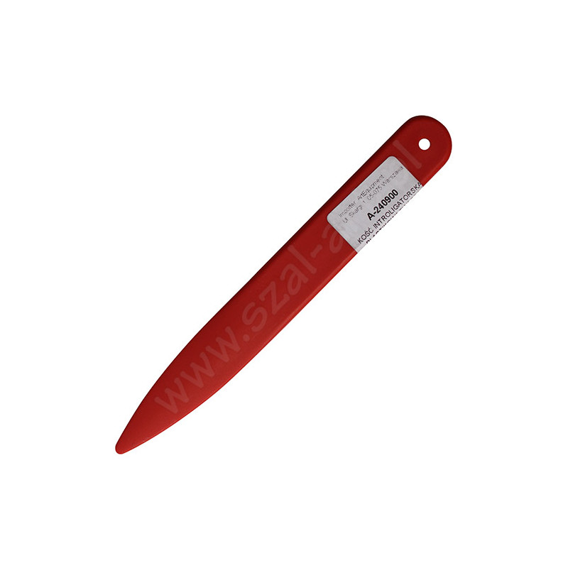 Kość introligatorska plastikowa twarda czerwona 165mm - sklep plastycz