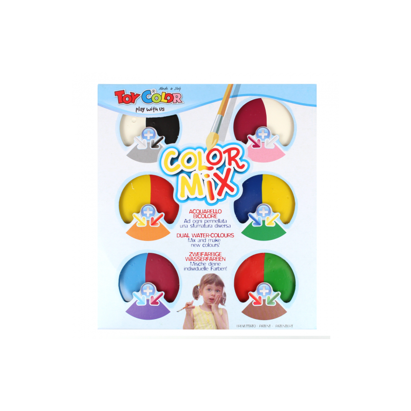 Toy color mix double watercolors educational set